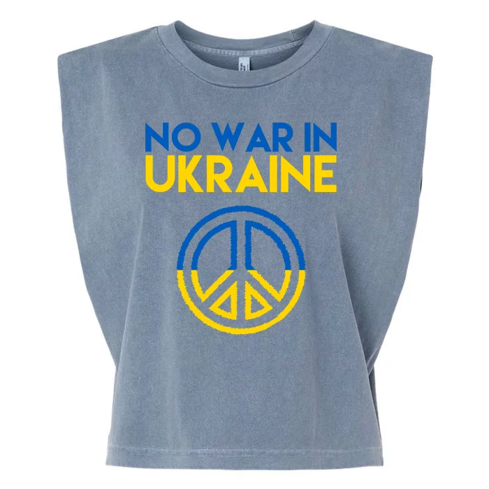 No War In Ukraine Peace Garment-Dyed Women's Muscle Tee