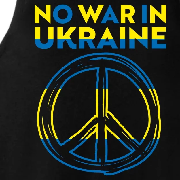 No War In Ukraine Peace Sign Symbol Ladies Tri-Blend Wicking Tank