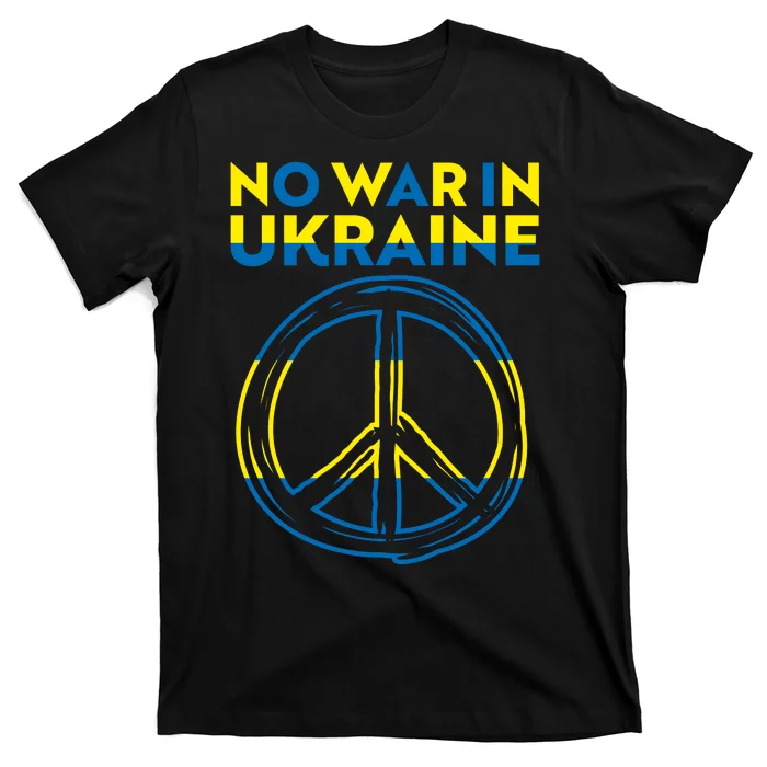 No War In Ukraine Peace Sign Symbol T-Shirt