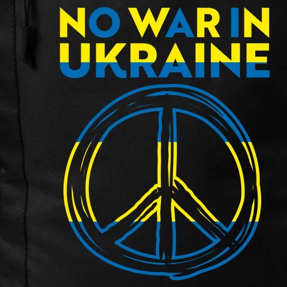 No War In Ukraine Peace Sign Symbol Daily Commute Backpack