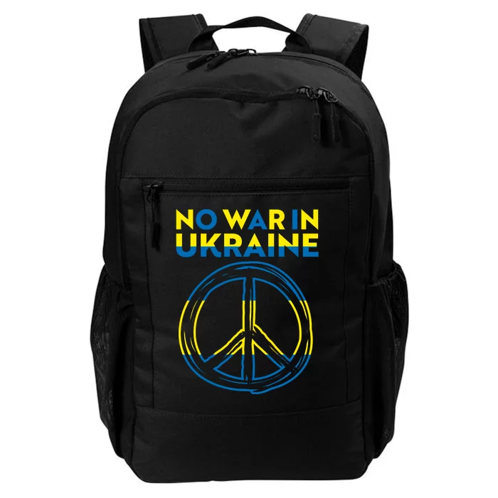 No War In Ukraine Peace Sign Symbol Daily Commute Backpack