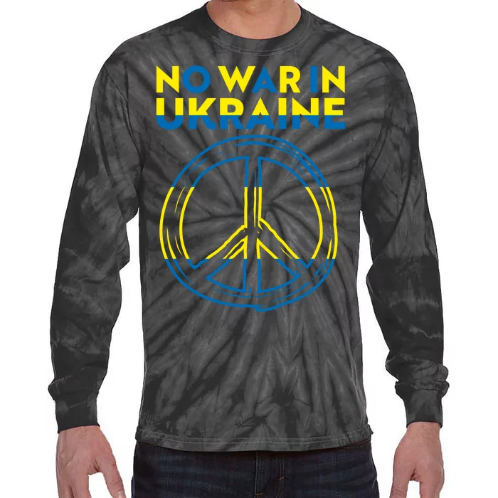 No War In Ukraine Peace Sign Symbol Tie-Dye Long Sleeve Shirt