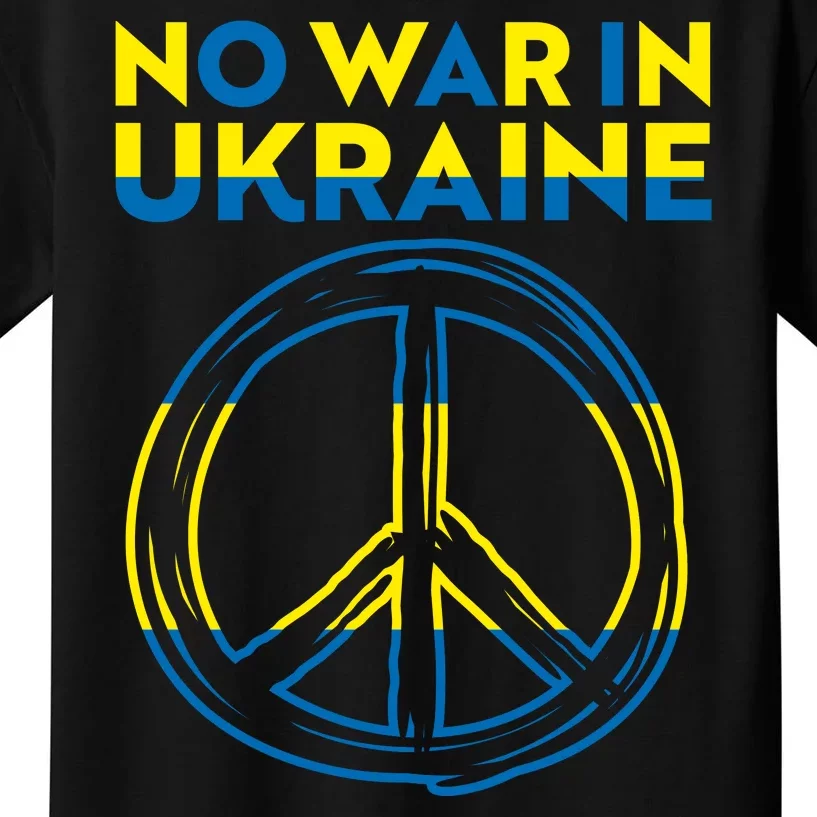 No War In Ukraine Peace Sign Symbol Kids T-Shirt