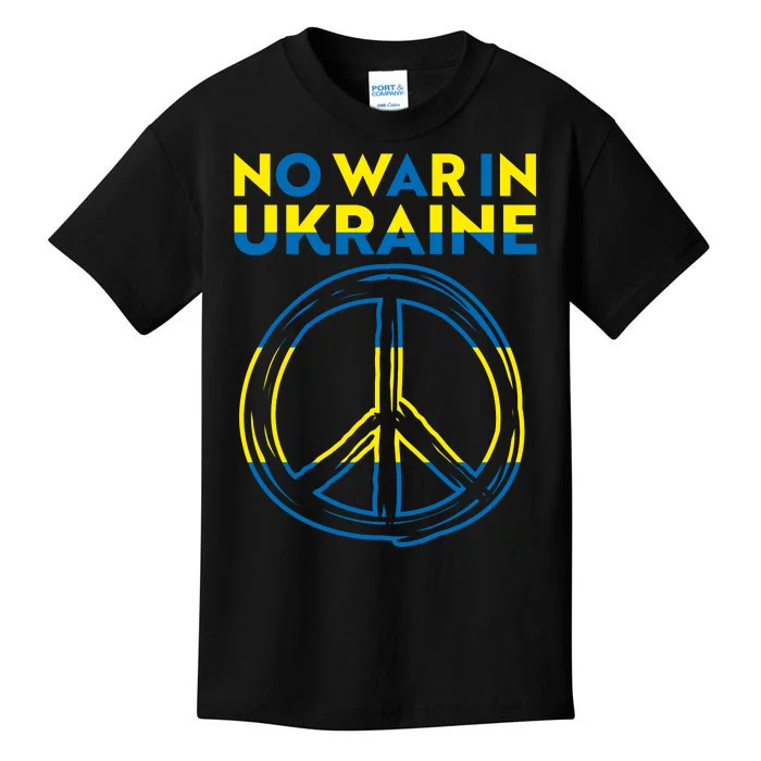 No War In Ukraine Peace Sign Symbol Kids T-Shirt