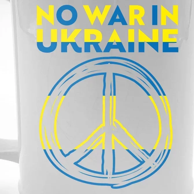 No War In Ukraine Peace Sign Symbol Front & Back Beer Stein