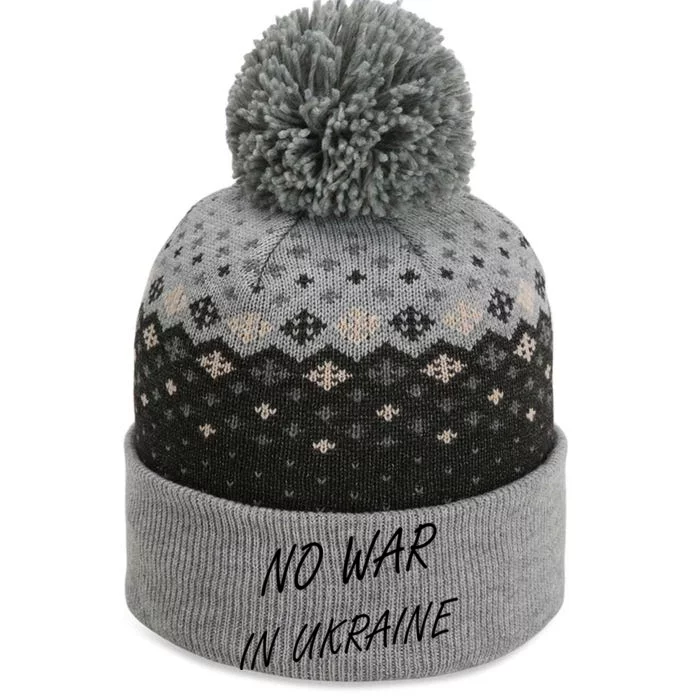 No War In Ukraine I Stand For Ukraine The Baniff Cuffed Pom Beanie