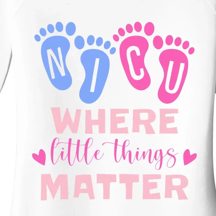 NICU Where Little Things Matter Women's Perfect Tri Tunic Long Sleeve Shirt