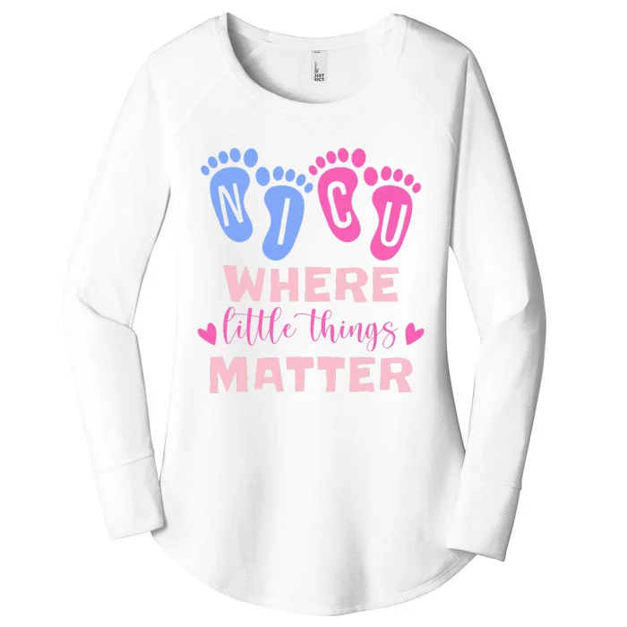 NICU Where Little Things Matter Women's Perfect Tri Tunic Long Sleeve Shirt