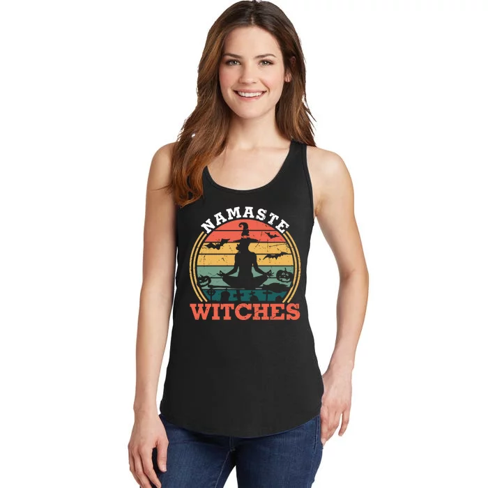 Namaste Witches Meditation Halloween Design Ladies Essential Tank