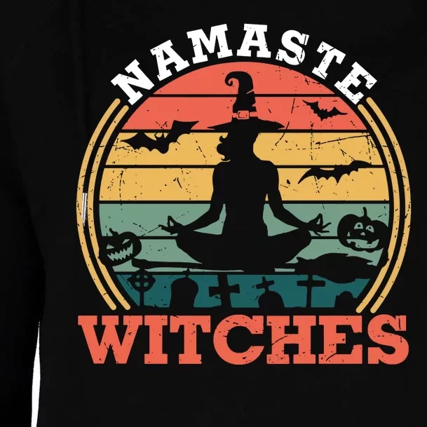 Namaste Witches Meditation Halloween Design Womens Funnel Neck Pullover Hood