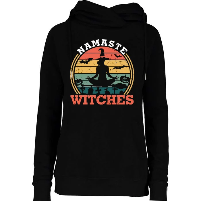 Namaste Witches Meditation Halloween Design Womens Funnel Neck Pullover Hood