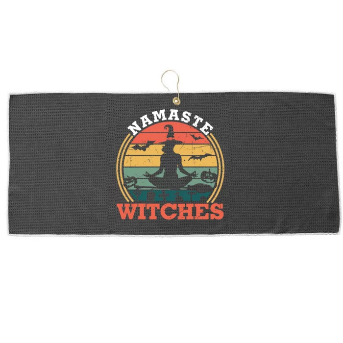 Namaste Witches Meditation Halloween Design Large Microfiber Waffle Golf Towel