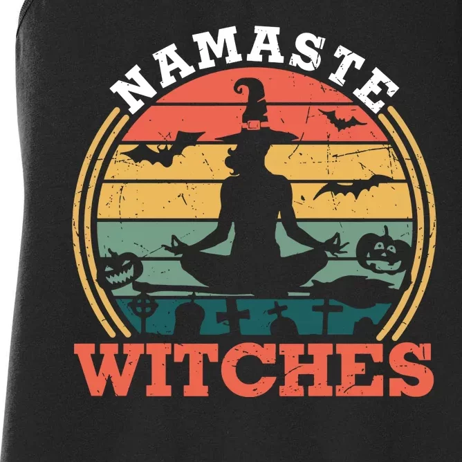 Namaste Witches Meditation Halloween Design Women's Racerback Tank