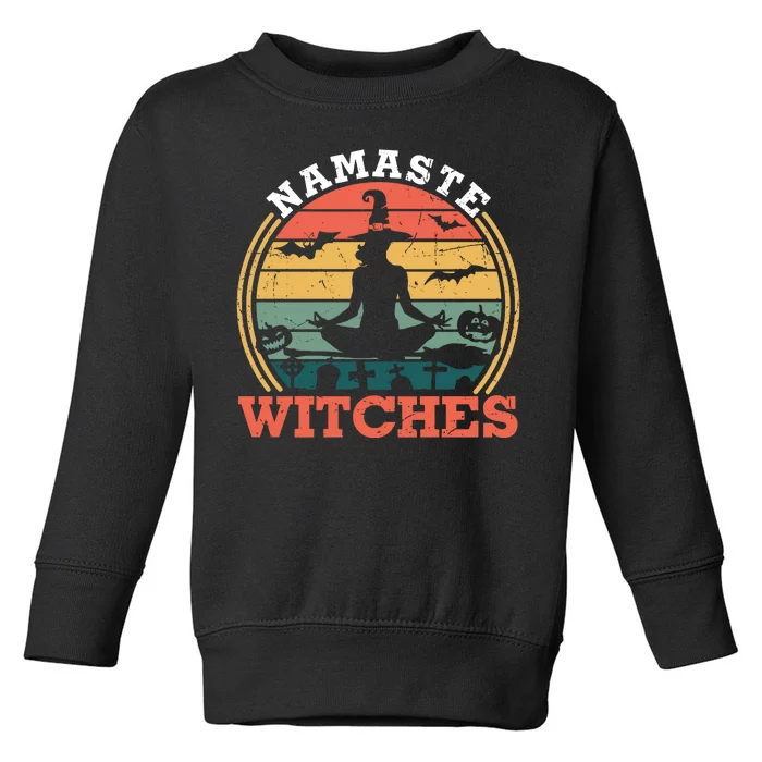 Namaste Witches Meditation Halloween Design Toddler Sweatshirt