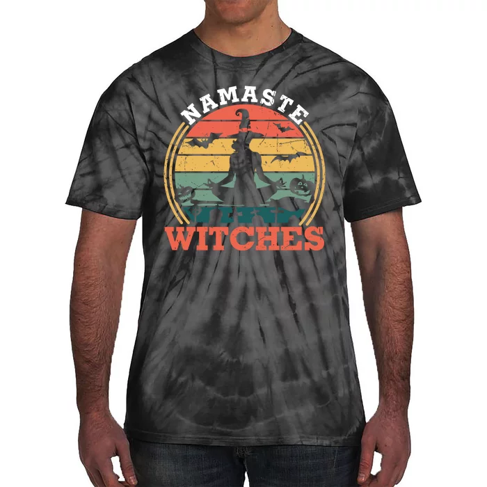 Namaste Witches Meditation Halloween Design Tie-Dye T-Shirt