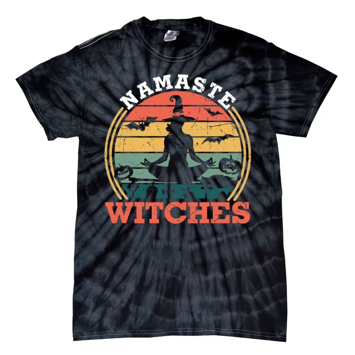 Namaste Witches Meditation Halloween Design Tie-Dye T-Shirt