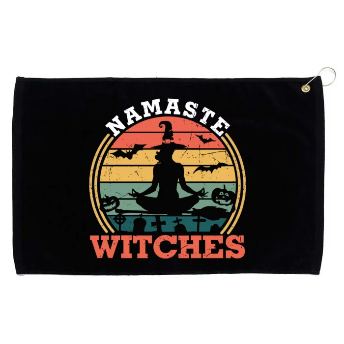 Namaste Witches Meditation Halloween Design Grommeted Golf Towel