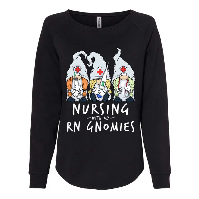 Nursing With My Rn Gnomies Of Nurse Gnome Scrubs Meaningful Gift Womens California Wash Sweatshirt