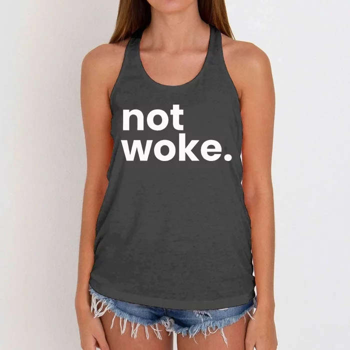 Not Woke Movement Anti Woke Definition and Meaning of Woke Women's Knotted Racerback Tank