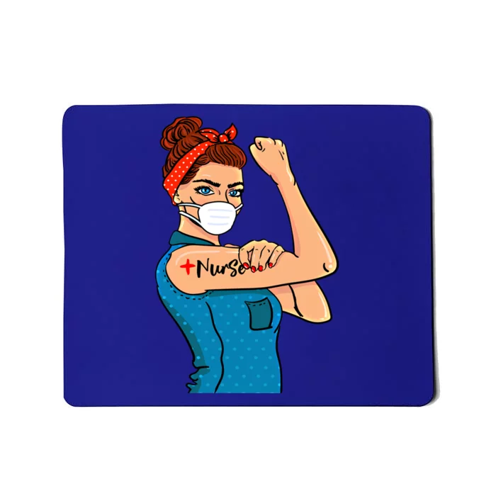 Nurse With Mask Rosie The Riveter Nurse Strong Medical Pro Gift Mousepad