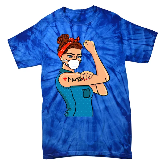 Nurse With Mask Rosie The Riveter Nurse Strong Medical Pro Gift Tie-Dye T-Shirt