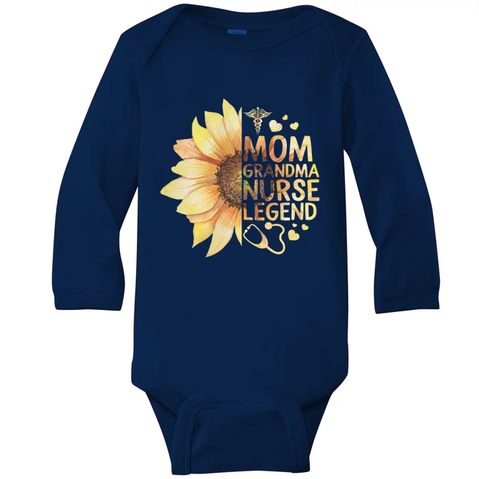 Nurses Week Mom Grandma Nurse Legend Mothers Day Retiret Gift Baby Long Sleeve Bodysuit