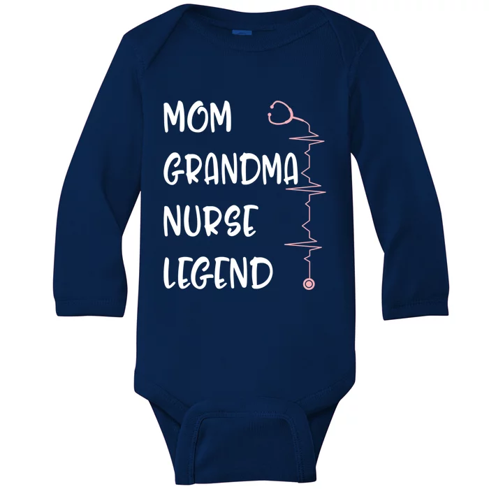 Nurses Week Mom Grandma Nurse Legend Mothers Day Retiret Cool Gift Baby Long Sleeve Bodysuit