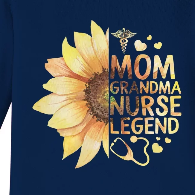 Nurses Week Mom Grandma Nurse Legend Mothers Day Retiret Gift Baby Long Sleeve Bodysuit