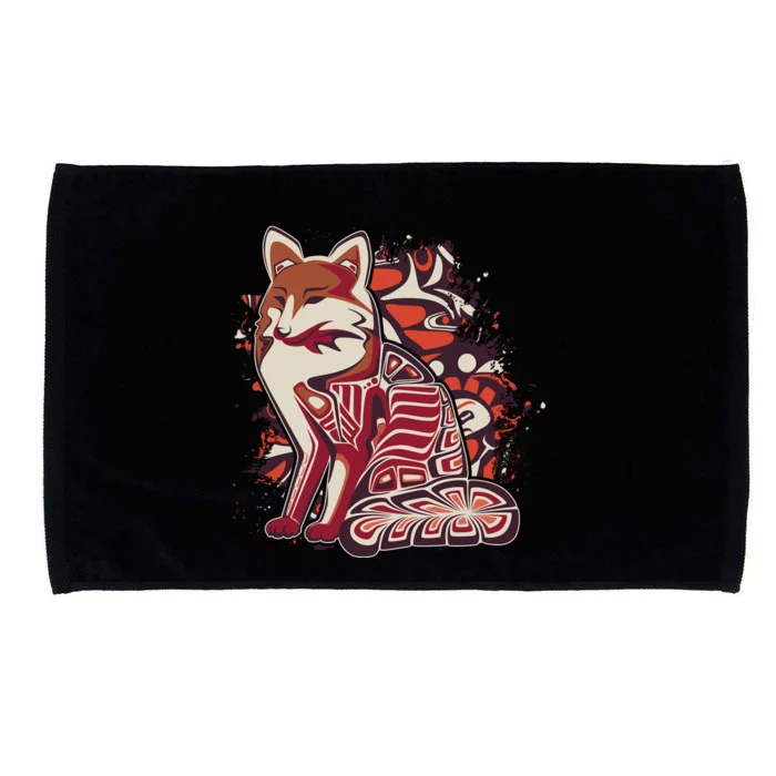 North West Native American Fox Pattern Microfiber Hand Towel