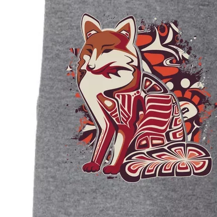 North West Native American Fox Pattern Doggie 3-End Fleece Hoodie