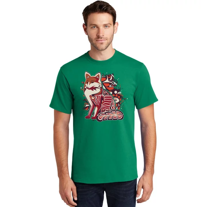 North West Native American Fox Pattern Tall T-Shirt