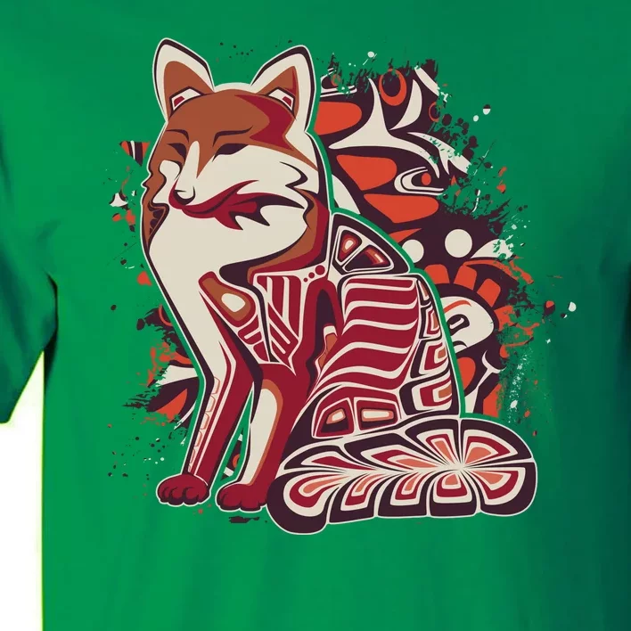 North West Native American Fox Pattern Tall T-Shirt