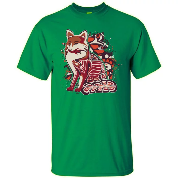 North West Native American Fox Pattern Tall T-Shirt