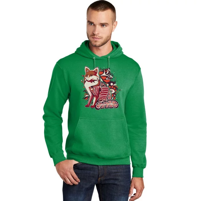 North West Native American Fox Pattern Tall Hoodie