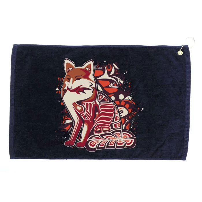 North West Native American Fox Pattern Grommeted Golf Towel