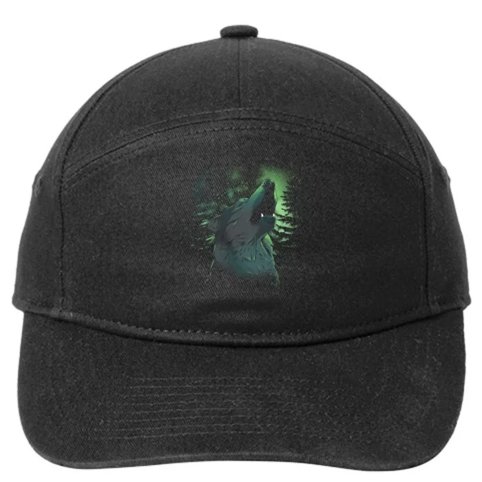 Night Wolf 7-Panel Snapback Hat