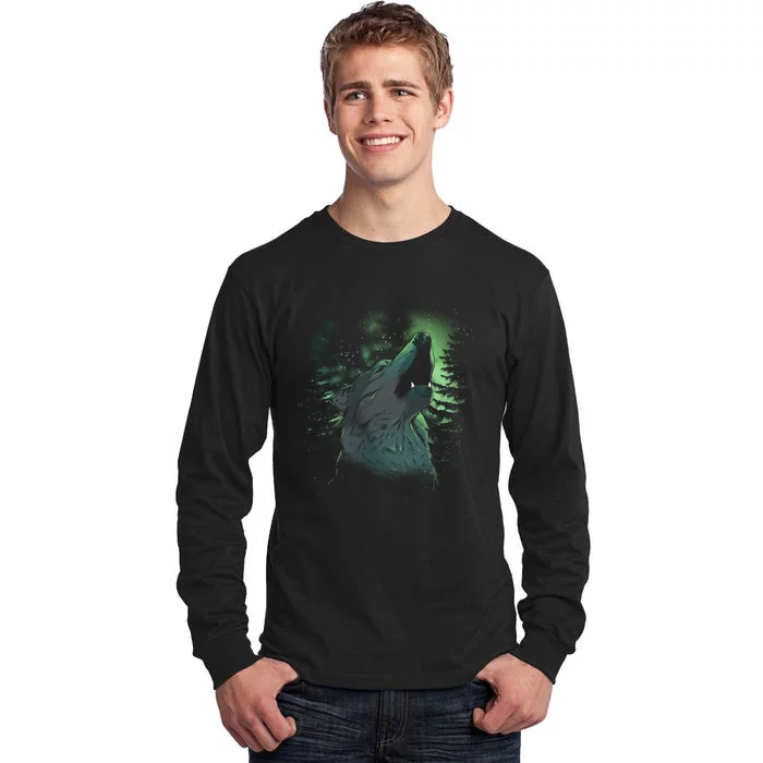 Night Wolf Tall Long Sleeve T-Shirt