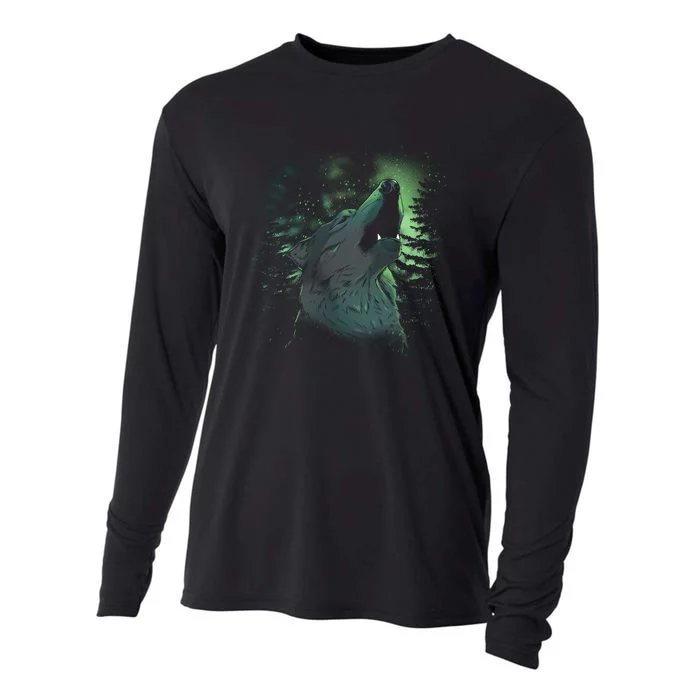 Night Wolf Cooling Performance Long Sleeve Crew