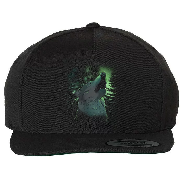 Night Wolf Wool Snapback Cap