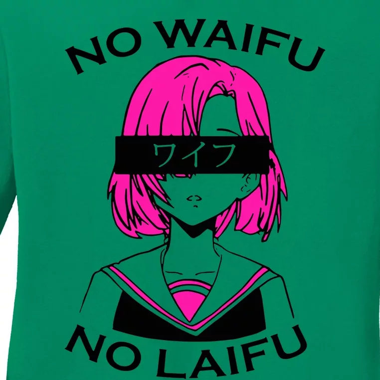 No Waifu No Laifu Anime Manga Girl Cute Ladies Long Sleeve Shirt