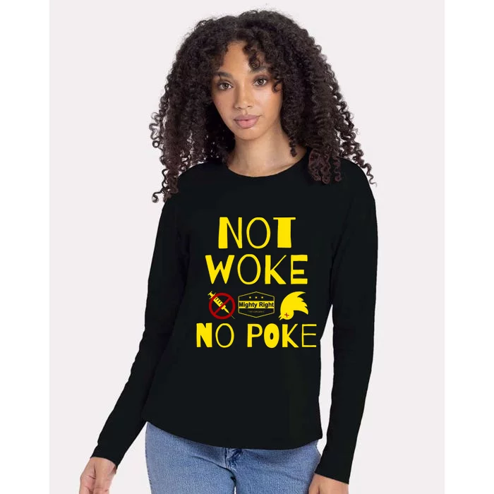 Not Woke, No Poke Womens Cotton Relaxed Long Sleeve T-Shirt