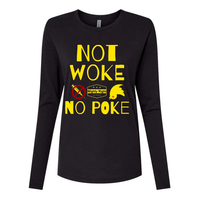 Not Woke, No Poke Womens Cotton Relaxed Long Sleeve T-Shirt