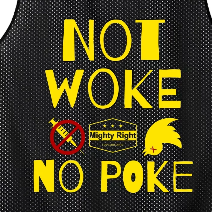 Not Woke, No Poke Mesh Reversible Basketball Jersey Tank