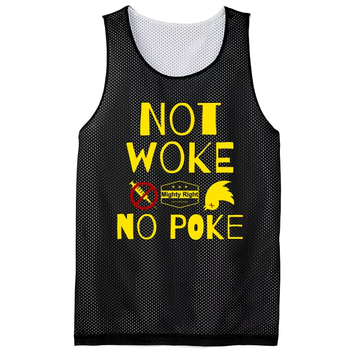 Not Woke, No Poke Mesh Reversible Basketball Jersey Tank