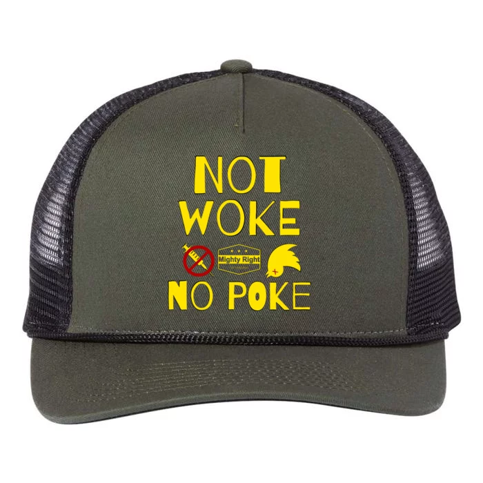 Not Woke, No Poke Retro Rope Trucker Hat Cap