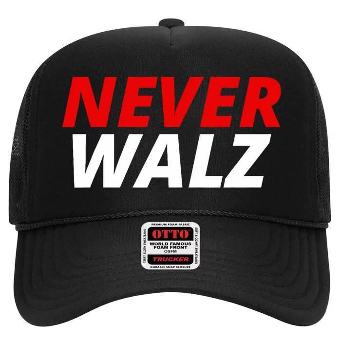 Never Walz High Crown Mesh Trucker Hat