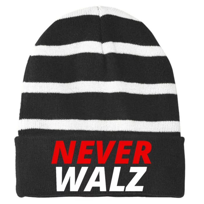 Never Walz Striped Beanie with Solid Band