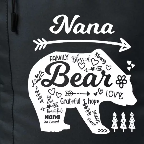 Nana Words Of Love Bear With Doodle Graphics Grandma Funny Gift Daily Commute Backpack