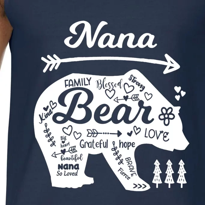 Nana Words Of Love Bear With Doodle Graphics Grandma Funny Gift Comfort Colors® Tank Top