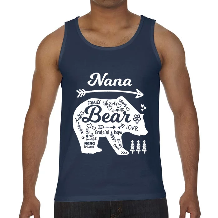 Nana Words Of Love Bear With Doodle Graphics Grandma Funny Gift Comfort Colors® Tank Top